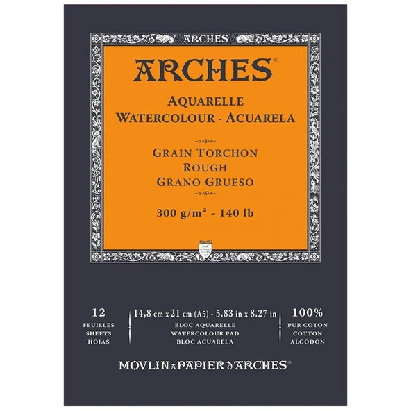 Arches Suluboya Defteri Rough Natural White 300 gr A5 12 Sayfa ürün görseli 1