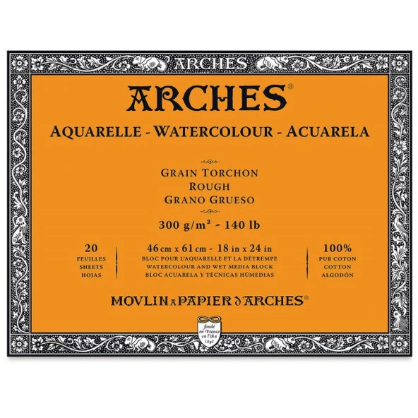 Arches Suluboya Blok Rough Natural White 300 gr 46x61 cm 20 Sayfa ürün görseli 1