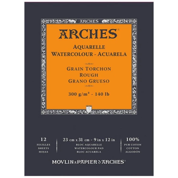 Arches Suluboya Defteri Rough Natural White 300 gr 23x31 cm 12 Sayfa ürün görseli 1