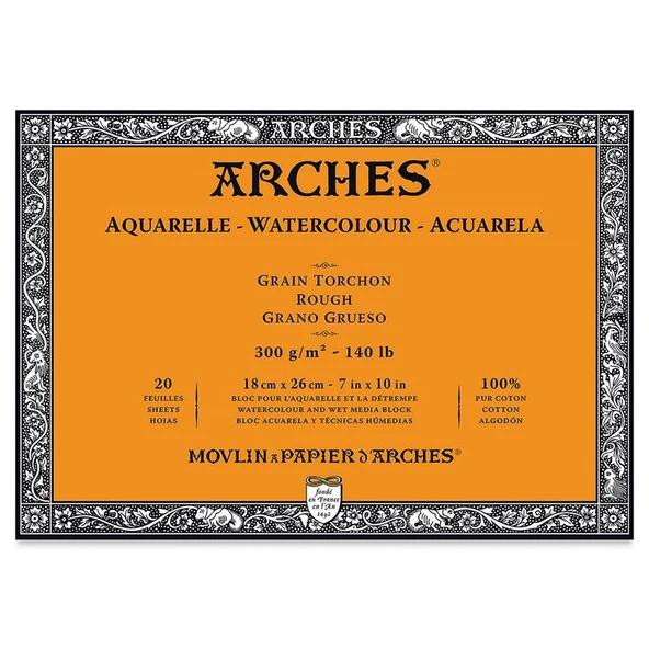 Arches Suluboya Blok Rough Natural White 300 gr 18x26 cm 20 Sayfa ürün görseli 1