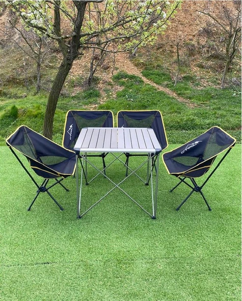 BÜYÜK MASA + 4 PRATİK SANDALYE SET - Resim 2