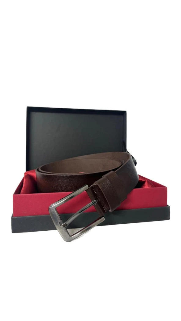 Fossil Kahverengi Hakiki Düz Deri Spor 4 cm Erkek Kemeri-125 ürün görseli 1