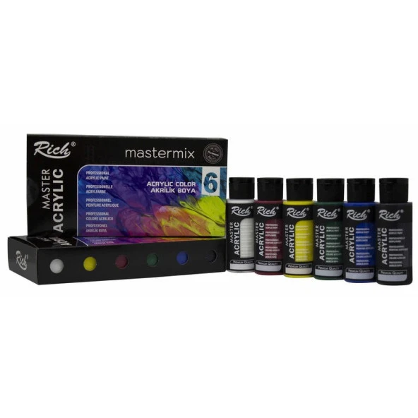 Rich Mastermix Akrilik Boya Seti 6 Renk x 60 cc. ürün görseli 1