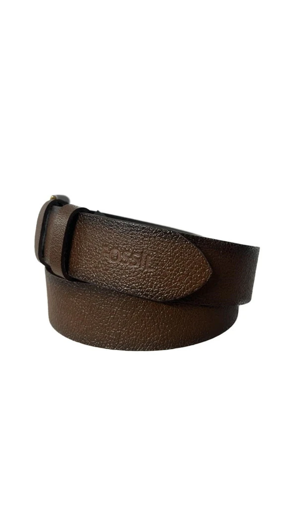 Fossil Tasado Kahverengi Hakiki Düz Deri Spor 4 cm Erkek Kemeri-120 ürün görseli 1