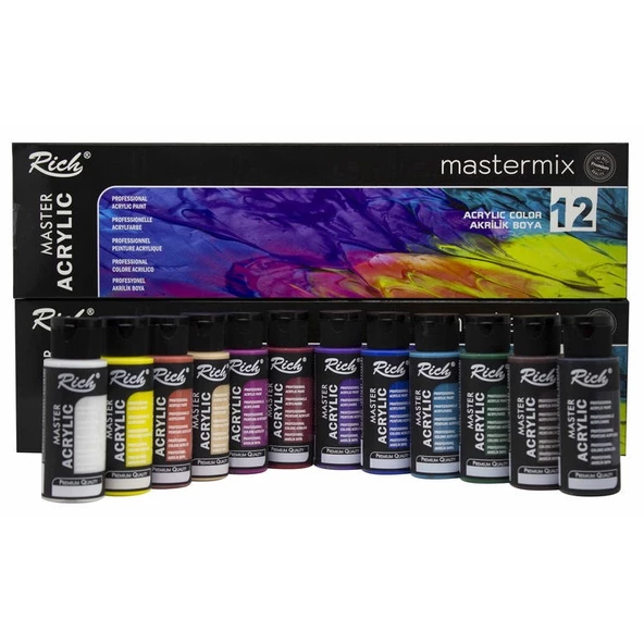Rich Mastermix Akrilik Boya Seti 12 Renk x 60 cc. ürün görseli 1