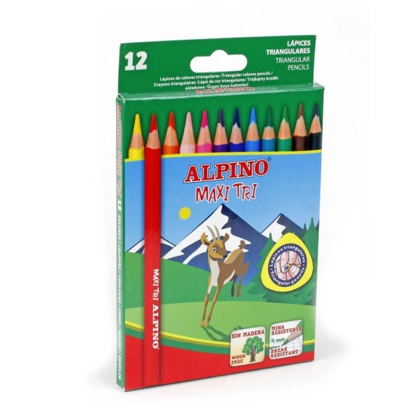 Alpino Maxi Tri Kalın Kuru Boya 12 Renk ürün görseli 1