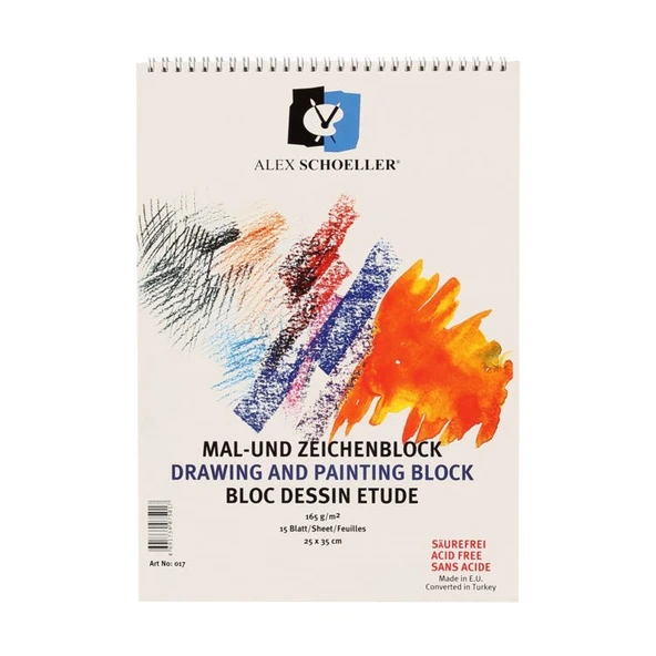 Alex Schoeller 165 gr. Dokulu Resim Defteri 25x35 cm. 15 Sayfa ürün görseli 1