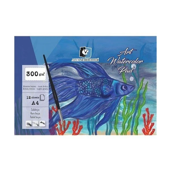 Alex Schoeller Art Watercolour Pad A4 Suluboya Blok 300 gr 12 yp ürün görseli 1