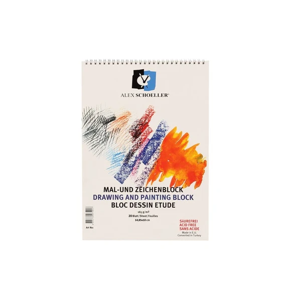 Alex Schoeller Çok Amaçlı Mini Çizim Blok 165 gr 20 yp. 14,85x10 cm. ürün görseli 1