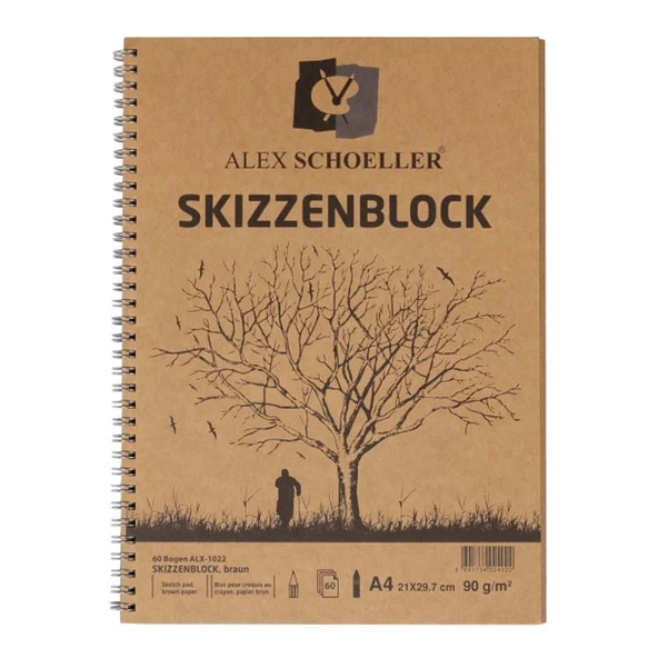 Alex Schoeller Kraft Eskiz Blok A4 Yandan Spiralli 90 gr. 60 yp. ürün görseli 1