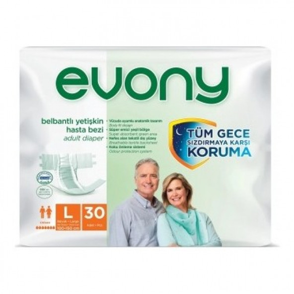 Evony Large Belbantlı Hasta Bezi 30 Adet ürün görseli 1