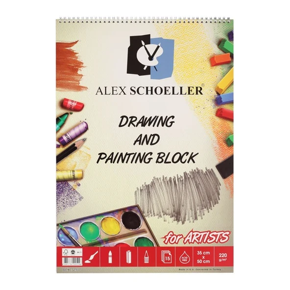 Alex Schoeller Drawing & Painting Block Dokulu Resim Defteri 220 gr. 35x50 cm. 15 Sayfa ürün görseli 1