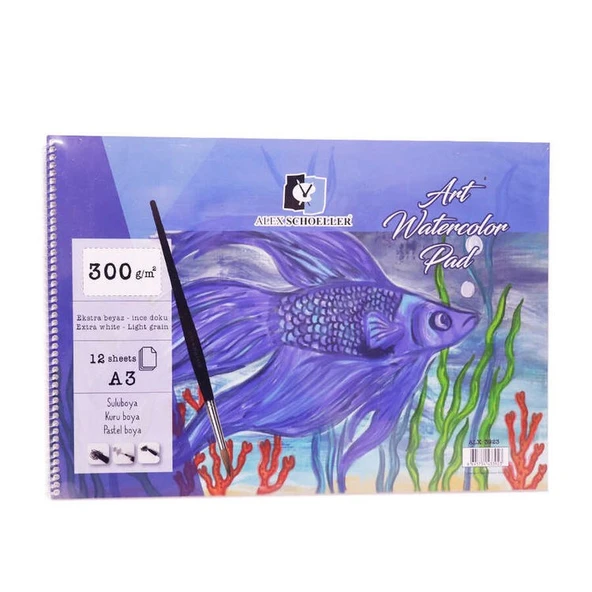 Alex Schoeller Art Watercolour Pad A3 Spiralli Suluboya Defteri 300 gr 12 yp ürün görseli 1
