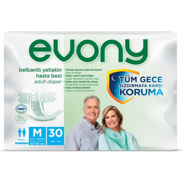 Evony Medium Belbantlı Hasta Bezi 30 Adet ürün görseli 1