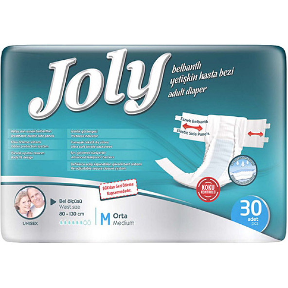Joly Medium Belbantlı Hasta Bezi 30 Adet ürün görseli 1