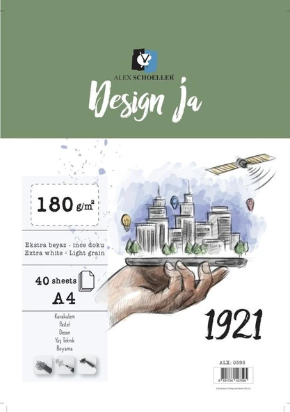 Alex Schoeller Design Ja Çizim Defteri 180 gr. 40 yp. A4 ürün görseli 1