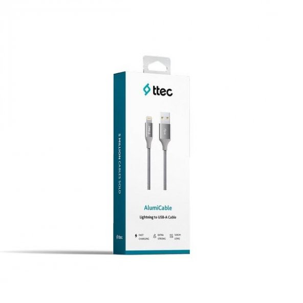 Ttec 2DK16UG Alumicable Iphone Lightning Uyumlu Şarj ve Data Kablosu Uzay Gri - Resim 5