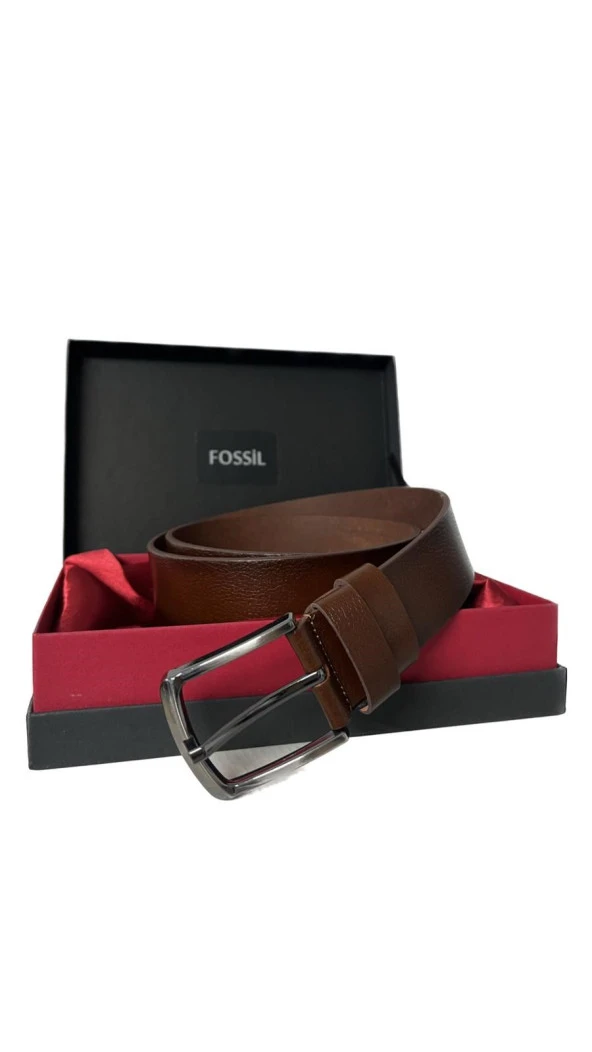 Fossil Kahverengi Hakiki Tosado Düz Deri Spor 4 cm Erkek Kemeri-120 ürün görseli 1