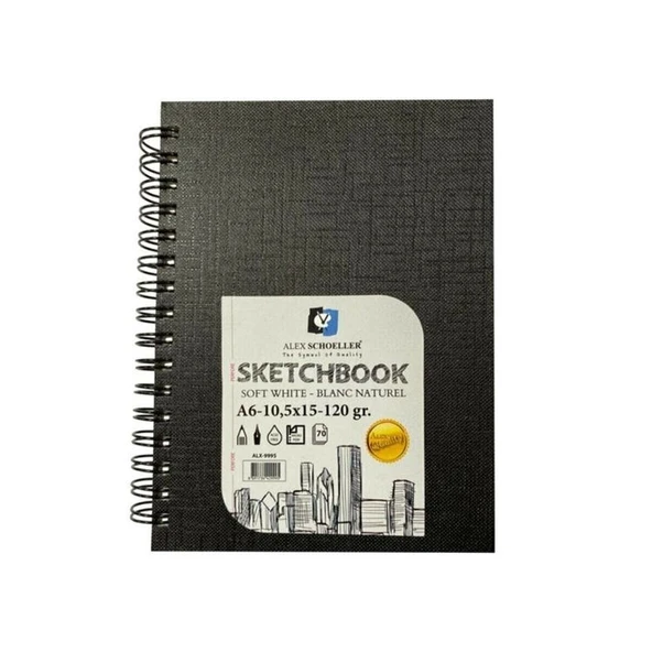 Alex Schoeller Sketchbook Sert Kapak Spiralli Eskiz Defteri A6 120 gr 70 yp ürün görseli 1