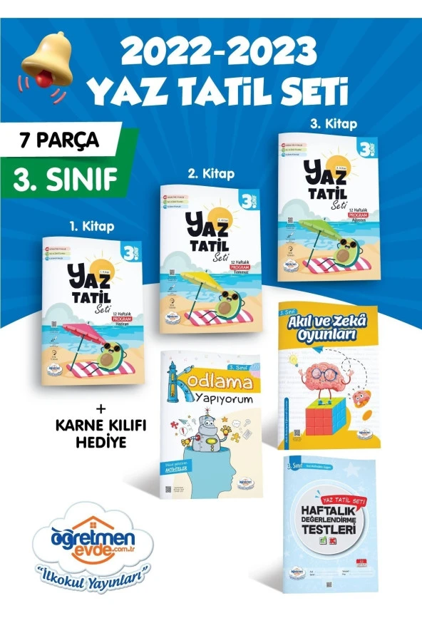3.sınıf Yaz Tatil Kitabı Seti Etkinlik Tekrar Hazırlık Kodlama Zeka Deneme ürün görseli 1
