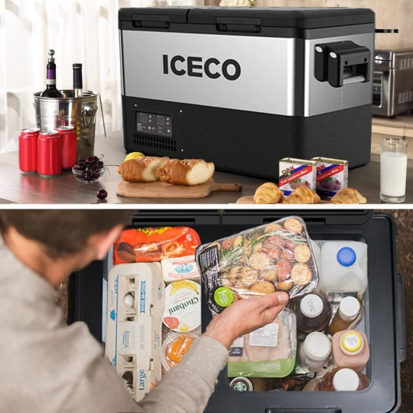 ICECO TCD55 12/24Volt 55 Litre Çift Bölmeli Outdoor Kompresörlü Oto Buzdolabı/Dondurucu ürün görseli 1