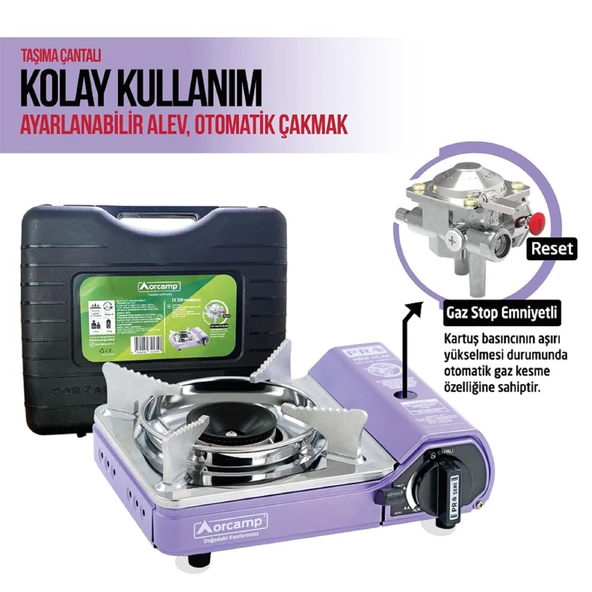 Orcamp Mini Çantalı Kamp Ocağı Mor - Resim 3