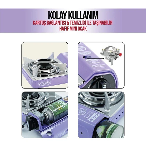 Orcamp Mini Çantalı Kamp Ocağı Mor - Resim 2