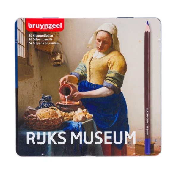 Bruynzeel Kuru Boya Kalemi 24 Renk Metal Kutu Rijks Museum The Milkmaid ürün görseli 1