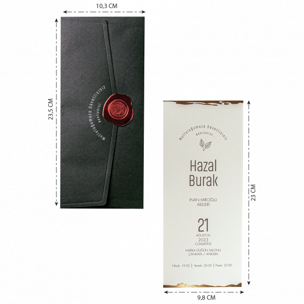 Düğün Davetiyesi 10352 Stil - Resim 2