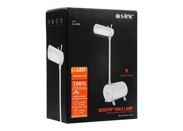 S-LINK BEYAZ 16 LEDLI1200mAh/3.7V MASA LAMBASI8698 ürün görseli 1