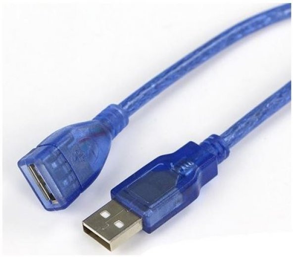 USB Uzatma Kablosu Dişi Erkek Örgü Kablo Mavi 30 cm ürün görseli 1