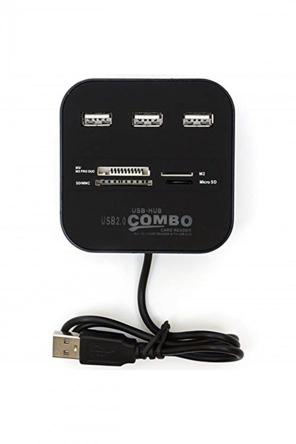 5043 Usb Hub Çoklayıcı Kart Okuyucu, Siyah Kategori: Usb ürün görseli 1