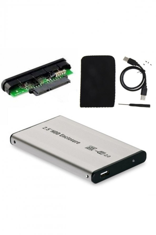 2.5 Inç Sata Harddisk Kutusu - Sata Hdd Hard Disk Kutu Gri - Kılıflı ürün görseli 1