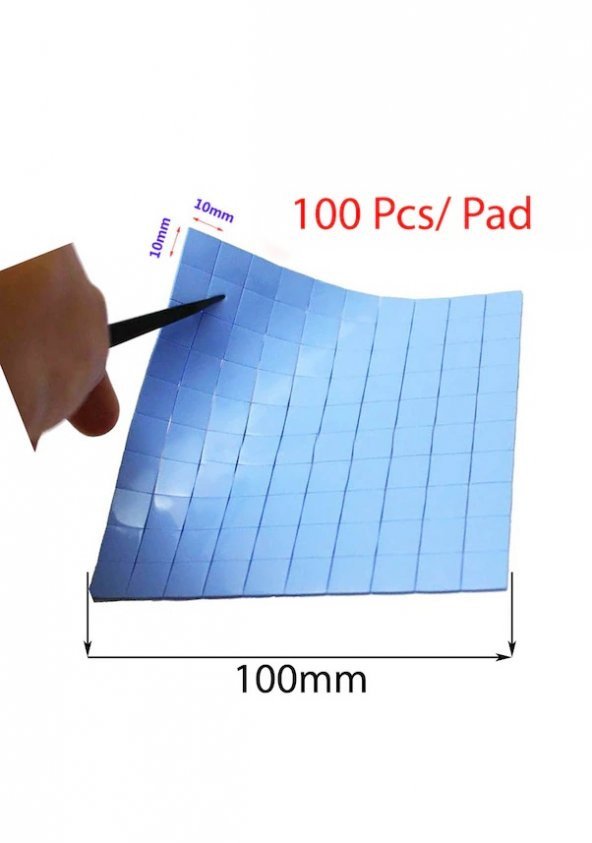 0.5Mm x 100 x 100Mm Chipset Soğutucu Termal Pad Ped 10 x 10Mm Kesilmiş ürün görseli 1