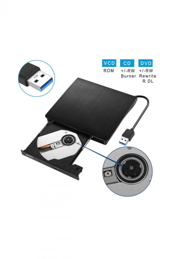 Harici Usb 3.0 Dvd Rw Writer Cd Dvd Yazıcı Okuyucu Optik Sürücü ürün görseli 1