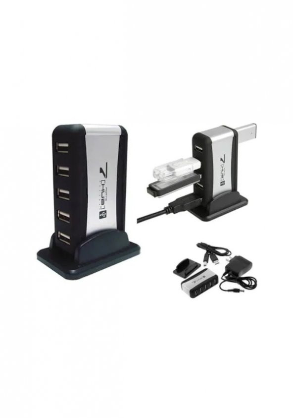7 Port Usb Çoklayıcı Usb Hub Çoğaltıcı - Adaptörlü Pc Notebook (533633207) ürün görseli 1