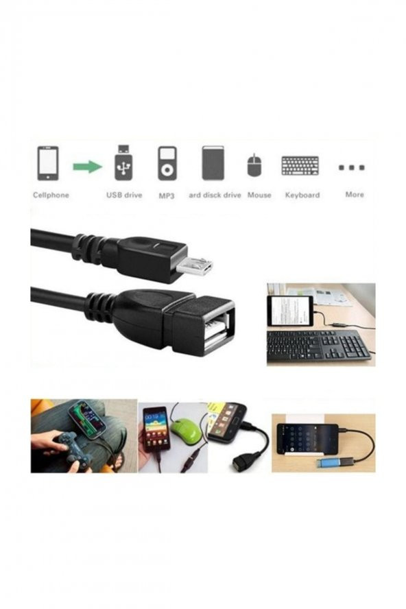 Micro USB Erkek / USB 2.0 Dişi Dönüştürücü (OTG Kablo) - 7cm ürün görseli 1