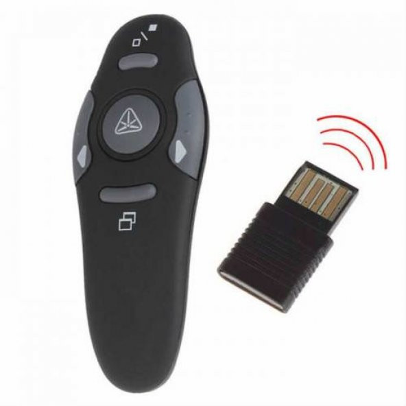 Kablosuz Sunum Kumandası Lazer Sunum Kalemi Wireless Presenter 15 mt Çekim Mesafe ürün görseli 1