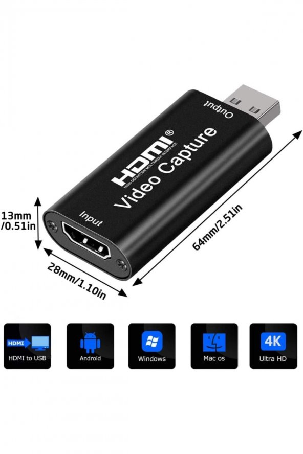 Hdmı 1080p Video Capture Kart Hdmi Çevirici Dönüştürücü Adaptör ürün görseli 1