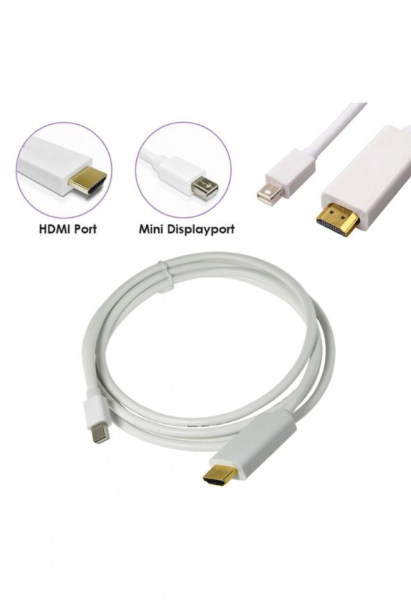 3 Metre Mini Displayport To Hdmi Kablo Thunderbolt Macbook Tv Bağlantı - 3m ürün görseli 1