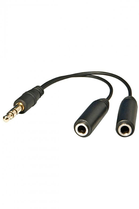 Kulaklık Çoklayıcı Kablo Siyah Renk 3.5mm Stereo Çoklayıcı ürün görseli 1