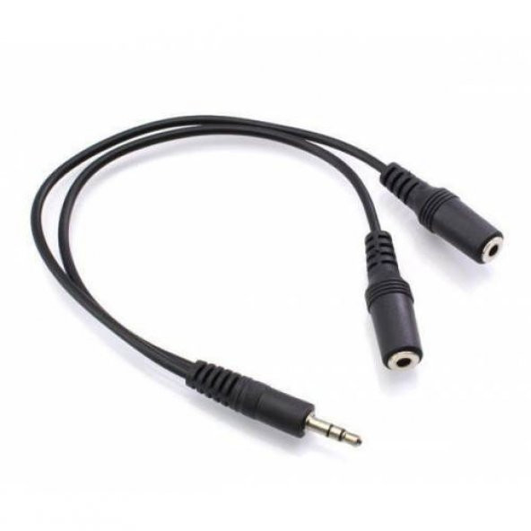 Kulaklık Çoğaltıcı Çoklayıcı 3.5 mm 1 Erkek 2 Dişi Stereo 15 cm Y Kablo ürün görseli 1
