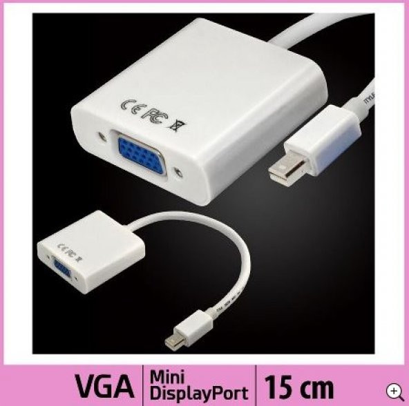 Mini Displayport To Vga Kablo Macbook Pro Air Monitör Çevirici ürün görseli 1