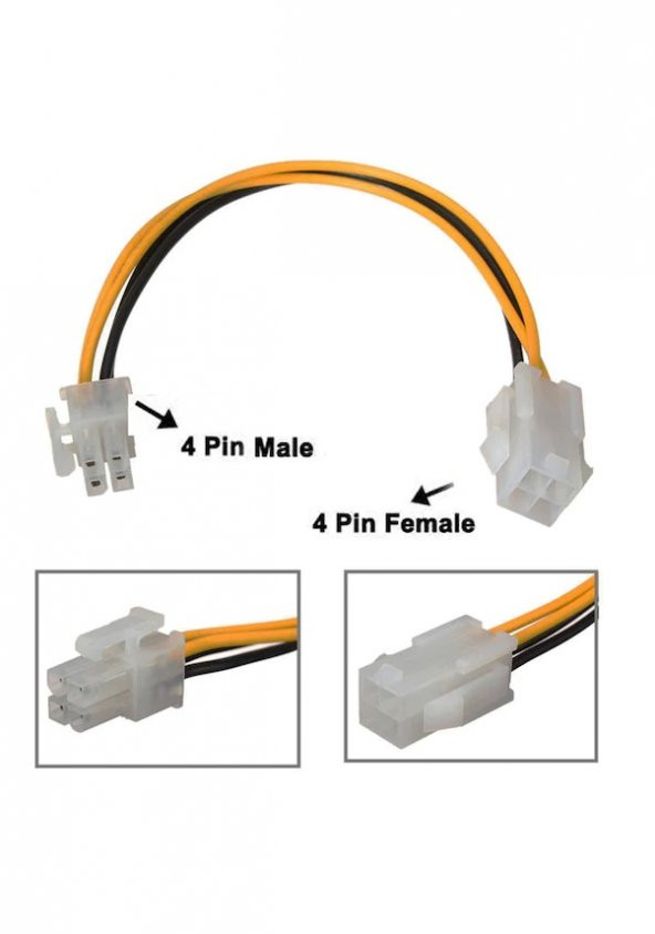 4 Pin Atx Cpu Power Supply Uzatma Kablosu 12V Güç P4 Dişi Erkek ürün görseli 1