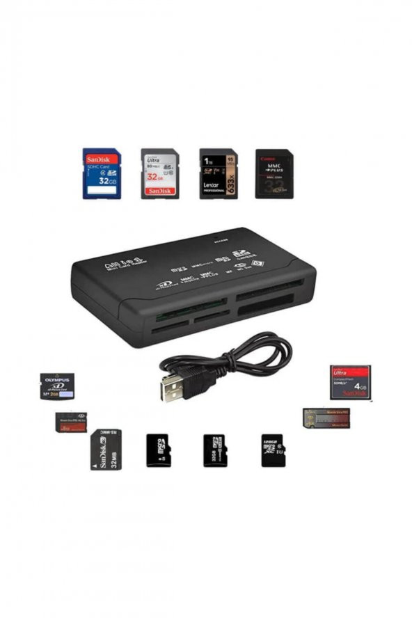 Usb Çoklu Kart Okuyucu Hub Micro Sd Xd Mmc Ms Cf Tf Mini M2 Combo ürün görseli 1