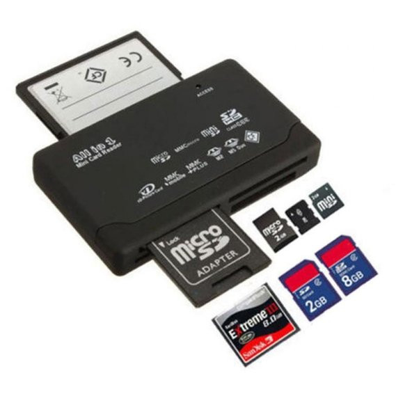 Çoklu Kart Okuyucu Compact Flash CF SD MMC CF MS Multi Card Reader - Resim 3