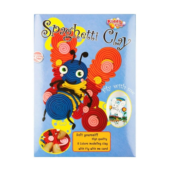 Kiddy Clay Spaghetti Hamur 8 Renk 100 Gram Kelebek ürün görseli 1