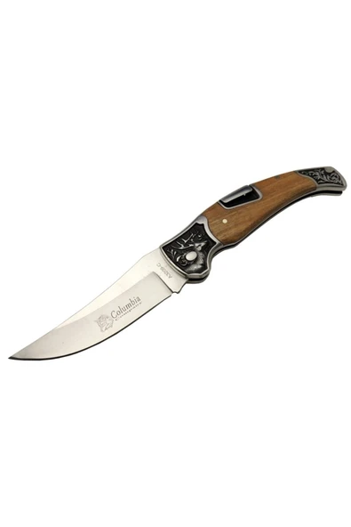 Columbia A3209c Açık Kahverengi Kamp 22,5cm- Manuel, Geyik Işlemeli, Kemerlikli,ahşap Sap ürün görseli 1