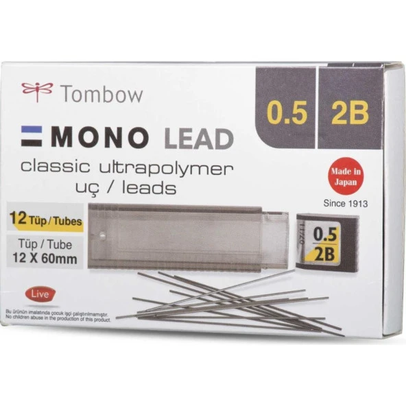 TOMBOW MONO LEAD KLASIK MIN 05 2B 12LI ürün görseli 1