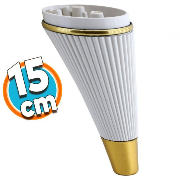 Mobilya Kanepe Sehpa TV Ünitesi Koltuk Ayağı 15 cm Krem Gold Baza Ayak ürün görseli 1